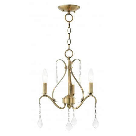 Livex Lighting Antique Brass with Clear Crystals Chande 40843-01
