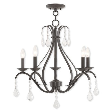 Livex Lighting Caterina 5 Light English Bronze Chandelier 40845-92