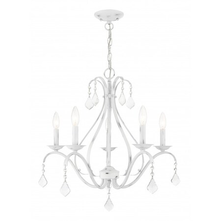 Livex Lighting Antique White with Clear Crystals Chande 40845-60