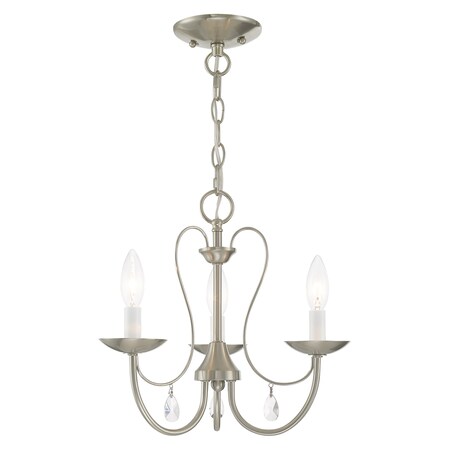 Livex Lighting Mirabella 3 Light Brushed Nickel Chandelier 40863-91