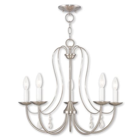 Livex Lighting Mirabella 5 Light Brushed Nickel Chandelier 40865-91