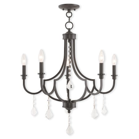Livex Lighting Glendale 5 Light English Bronze Chandelier 40885-92