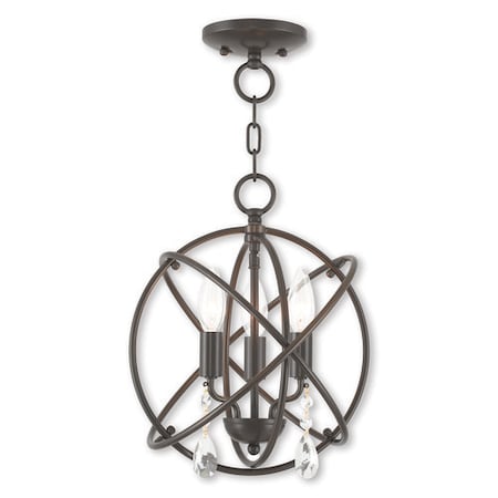 Livex Lighting Aria 3 Light English Bronze Convertible Mini Chandelier/Ceiling Mount 40903-92