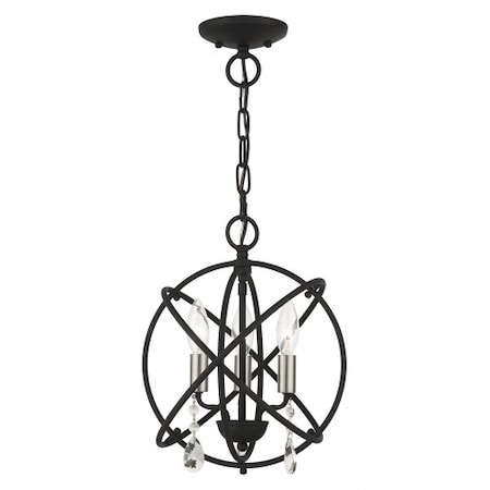 Livex Lighting Black Convertible Chandelier / Semi Flus 40903-04