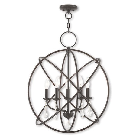 Livex Lighting Aria 5 Light English Bronze Chandelier 40905-92