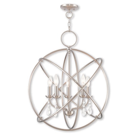 Livex Lighting Aria 5 Light Brushed Nickel Chandelier 40905-91