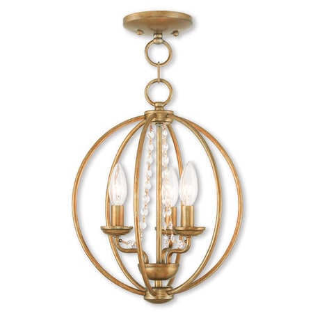 Livex Lighting Arabella 3 Light Antique Gold Leaf Convertible 40913-48