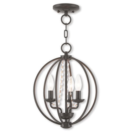 Livex Lighting Arabella 3 Light English Bronze Convertible Chandelier/Ceiling Mount 40913-92