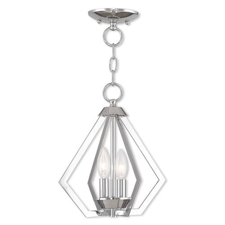 Livex Lighting Prism 2 Light Polished Chrome Convertible Chandelier/Ceiling Mount 40922-05