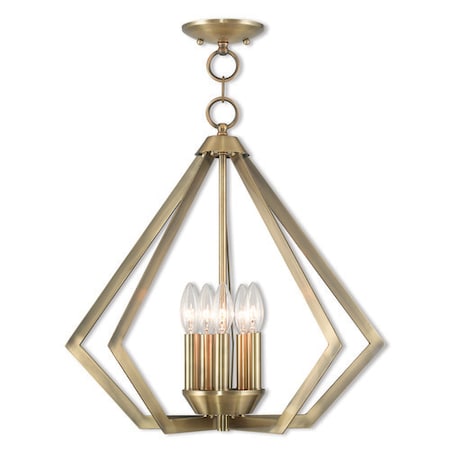 Livex Lighting Prism 5 Light Antique Brass Chandelier 40925-01