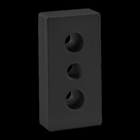 80/20 Ctr Tap Base Plate, 40mm X 80mm W/M12 Tap 40-2135-BLACK