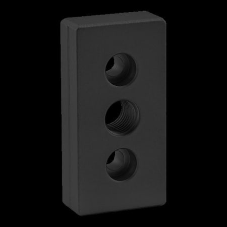 80/20 Ctr Tap Base Plate, 40mm X 80mm W/M16 Tap 40-2138-BLACK