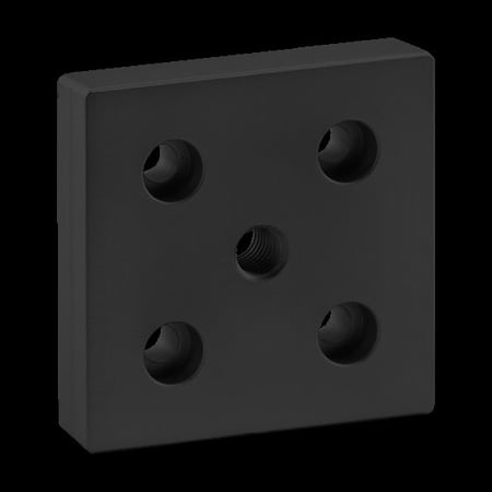 80/20 Ctr Tap Base Plate, 80mm X 80mm W/M12 Tap 40-2140-BLACK