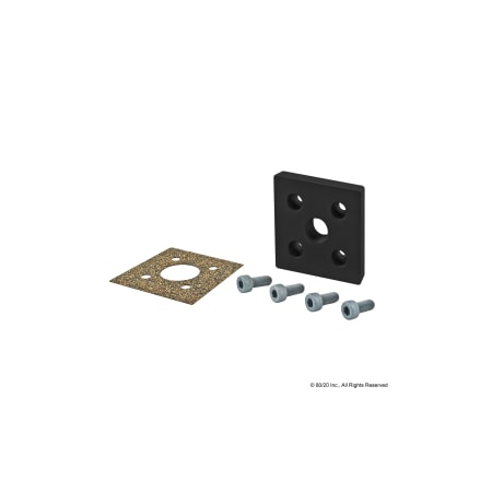 80/20 Sq. Pressure Manifold Feed Plate, 5 Hole 40-2160-BLACK