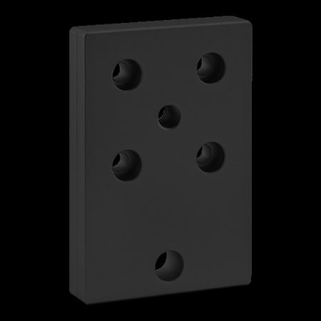 80/20 Level Anchor Base Plate, 6 Hole M12 Tap 40-2180-BLACK