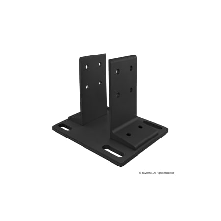 80/20 Black 40-8080 Floor Mount Base Plate 40-2410-BLACK