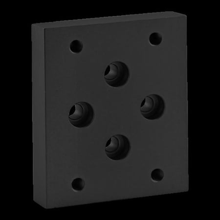 80/20 Blk 40 S Flange Mount Caster Base Plate 40-2426-BLACK