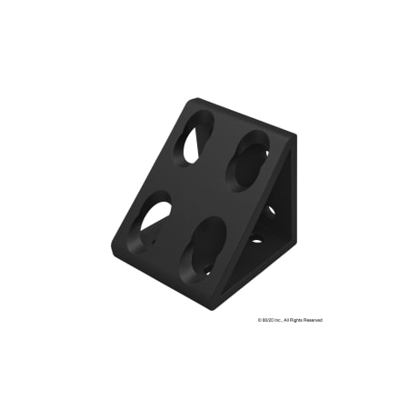 80/20 InsideCornerBracket, Alum, Blk, 80mm, 80mm 40-4338-BLACK