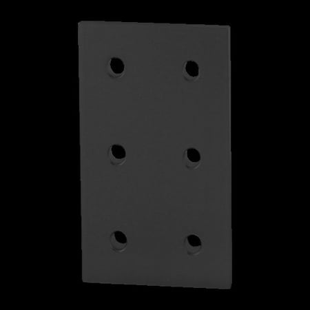 80/20 Black 40 S 6 Hole Joining Plate 40-4366-BLACK