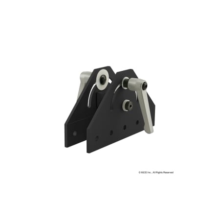 80/20 Dbl Pivot Assembly, 180 Deg W/L-Handles 40-4453-BLACK