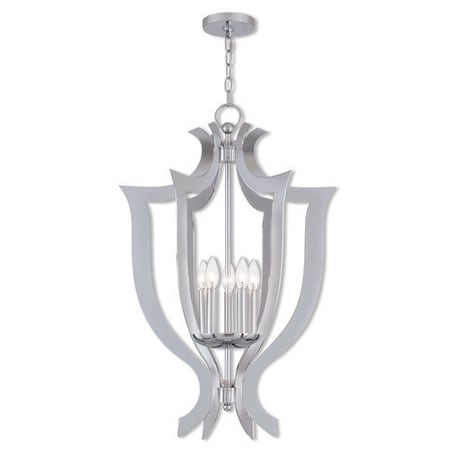 Livex Lighting Aldrich 5 Light Polished Chrome Lantern Chandelier 41004-05