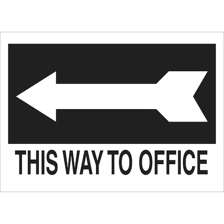 Brady This Way To Office, 14" W x 10" H, Rectangle, Aluminum, 41038 41038