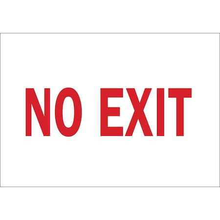 Brady Exit Sign, Aluminum, 14" W, 10" H, No Exit, White 41064