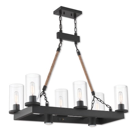 Livex Lighting Metuchen 8 Light Bronze Linear Chandelier 41066-07
