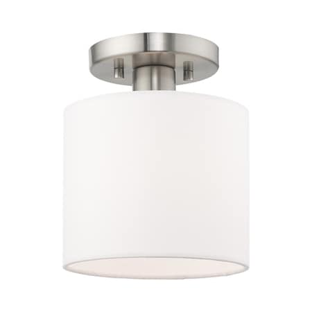 Livex Lighting Clark 1 Light Brushed Nickel Ceiling Mou 41094-91