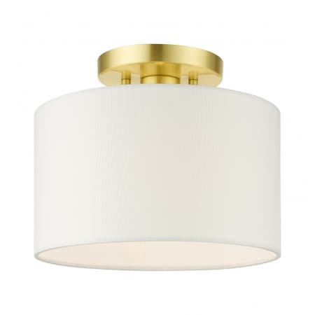 Livex Lighting Satin Brass Semi Flush, 1 Light 41095-12