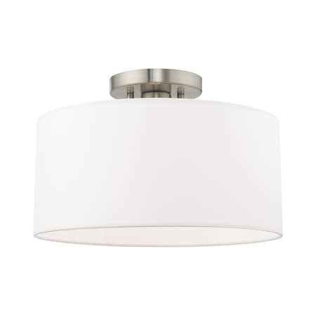 Livex Lighting Clark 1 Light Brushed Nickel Ceiling Mount 41097-91