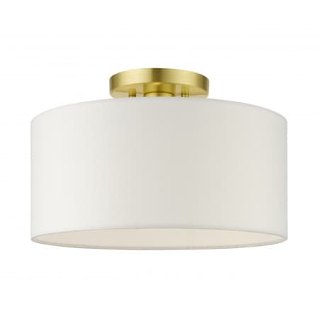 Livex Lighting Satin Brass Semi Flush, 1 Light 41097-12