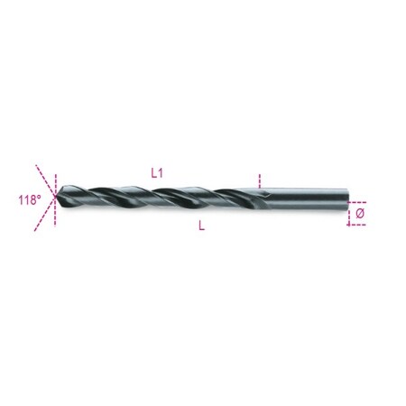 Beta 23/64" HSS TiN 118 Deg. Jobber Length Drill Bit 004100390