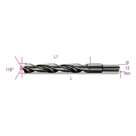 Beta 14.00mm HSS TiN 118 Deg. Jobber Length Drill Bit 004100283