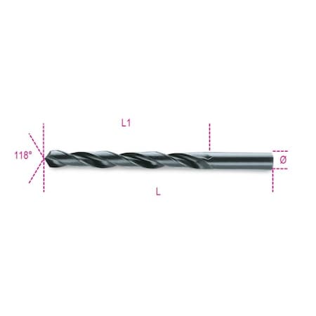 Beta 4.25mm HSS TiN 118 Deg. Jobber Length Drill Bit 004100079