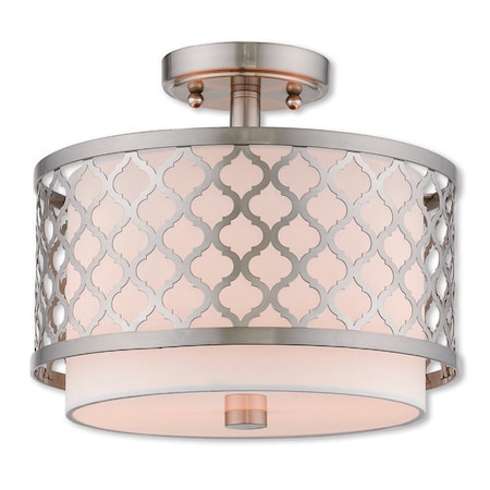 Livex Lighting Arabesque 2 Light Brushed Nickel Ceiling 41107-91