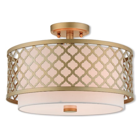 Livex Lighting Arabesque 3 Light Soft Gold Ceiling Mount 41108-33