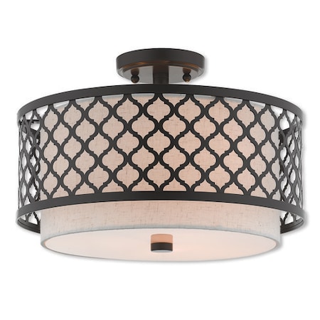 Livex Lighting Arabesque 3 Light English Bronze Ceiling Mount 41112-92