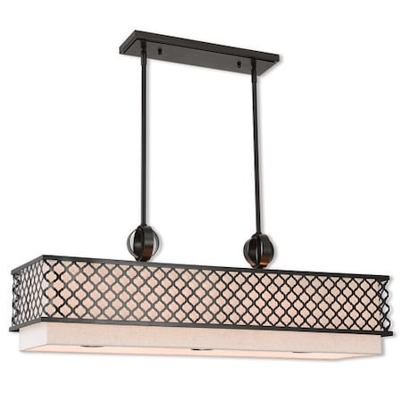 Livex Lighting Arabesque 9 Light English Bronze Linear Chandelier 41117-92