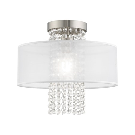 Livex Lighting Bella Vista 1 Light Brushed Nickel Ceiling Mount 41125-91