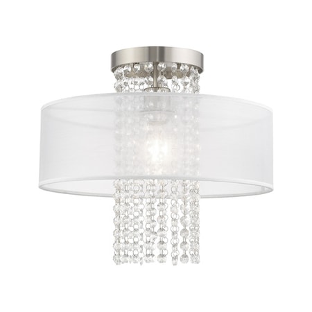 Livex Lighting Bella Vista 1 Light Brushed Nickel Ceiling Mount 41126-91