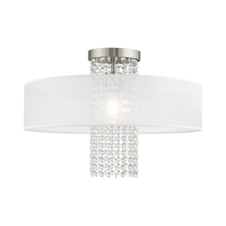 Livex Lighting Bella Vista 1 Light Brushed Nickel Ceiling Mount 41127-91