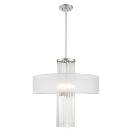 Livex Lighting Alexis 4 Light Brushed Nickel Pendant Chandelier 41142-91