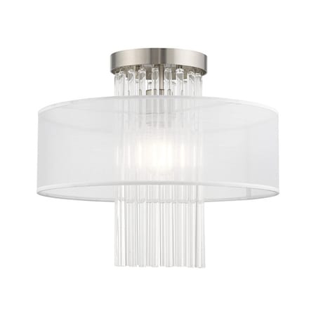 Livex Lighting Alexis 1 Light Brushed Nickel Ceiling Mo 41146-91
