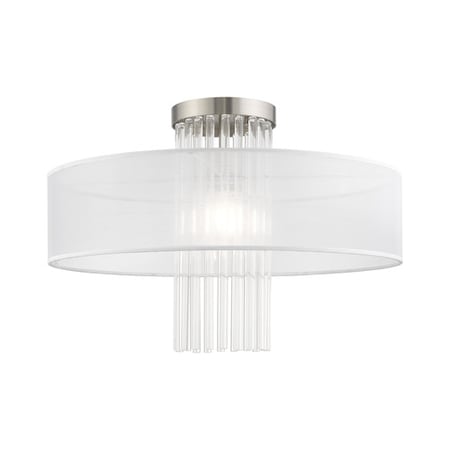 Livex Lighting Alexis 1 Light Brushed Nickel Ceiling Mount 41147-91
