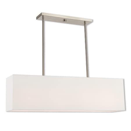 Livex Lighting Summit 4 Light Brushed Nickel Linear Chandelier 41155-91
