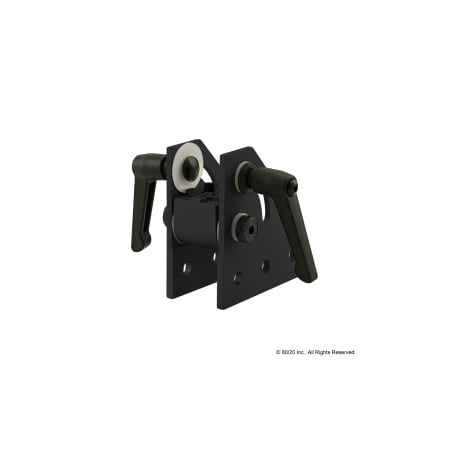 80/20 Dbl Pivot Brkt W/L-Handles, 1" 10 Series 4116-BLACK