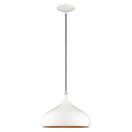 Livex Lighting Metal Shade Mini Pendants 1 Light Shiny White Mini Pendant 41172-69