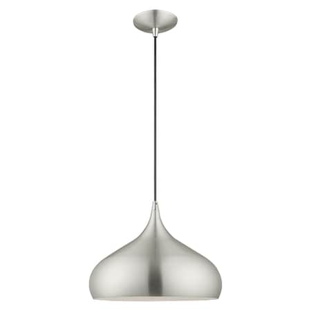 Livex Lighting Metal Shade Mini Pendants 1 Light Brushed Aluminum Mini Pendant 41173-66