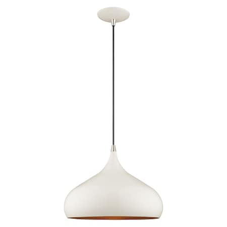 Livex Lighting Metal Shade Mini Pendants 1 Light Shiny White Mini Pendant 41173-69